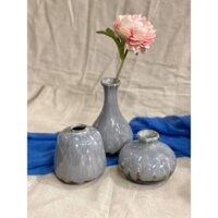 Bộ 3 lọ hoa bình hoa mini men hoả biến giá rẻ Bát tràng