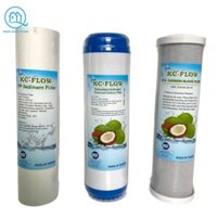 Bộ 3 lõi lọc 123 KCFLOW Đài Loan KC-FLOW than hoạt tính gáo dừa❤️NHẬP KHẨU TAIWAN❤️Bộ tiền lọc máy ion kiềm kangen water Japan, máy RO