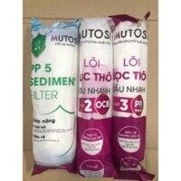 Bộ 3 Lõi Lọc 123 MUTOSI - Lõi 1 thường PP5 - Lõi 2,3 Đúc [OCB + PP1] - Hàng chính hãng