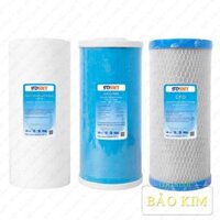 Bộ 3 lõi lọc BIGBLUE dùng cho cốc lọc béo 10 inch PP, UDF, CTO  Hàng chính hãng
