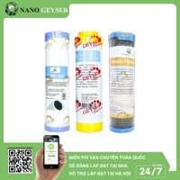 Bộ 3 lõi lọc nước 123 dùng cho các dòng máy NANO, Lõi PP.2IN1.GAC, Cation, Nano Fiber 4IN1