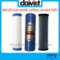 Bộ 3 Lõi Lọc Nước Giếng Đại Việt 123 Hàng Chính Hãng, Lõi Lọc Nước Nhiễm Vôi, Nhiễm Phèn - Dùng Cho Máy Lọc Nước RO - Combo 123