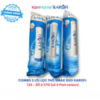 Bộ 3 lõi lọc nước Karofi 123 CTO Smax Duo với lõi số 2 CTO lưới (lõi ghi số 3) dùng cho model S-S038,O-P1310, P95, U95.