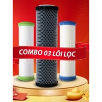 Bộ 3 lõi lọc thô máy lọc nước ĐẠI VIỆT( PP 10'' 1micron- CTO than anthracite 10-PP 10'' 5micron)