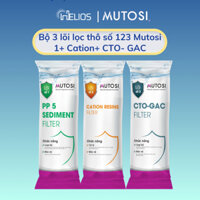 Bộ 3 lõi lọc thô số 1 2 3 Mutosi dành cho máy có 3 cốc lọc thô 10 inch xử lý tình trạng nước cứng, cặn đá vôi