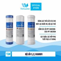 Bộ 3 lõi số 123 máy lọc nước Karofi (lõi PP 5 micron-OCB-PP 1 micron) - dùng cho tất cả máy lọc nước RO (Kangaroo Karofi Geyser Mutosi Daikiosan Sunhouse)