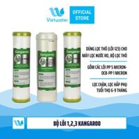 Bộ 3 lõi số 123 máy lọc nước Kangaroo (lõi PP 5 micron-OCB-PP 1 micron) - dùng cho tất cả máy lọc nước RO (Kangaroo Karofi Geyser Mutosi Daikiosan Sunhouse)