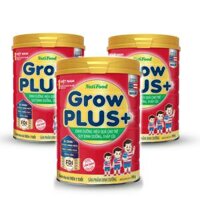 Bộ 3 lon sữa bột GrowPLUS Đỏ 900 Gr sữa dành cho trẻ từ 1- 10 tuổi bị suy dinh dưỡng thấp còi mẫu mới của NutiFood