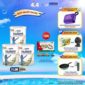 Bộ 3 lon Thực phẩm dinh dưỡng y học Nutren Junior 800g (1-10 tuổi)