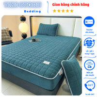 Bộ 3 món ga gối nỉ nhung chống tích điện, Bộ ga gối nỉ nhung kim cương Armari chất liệu mềm mại ấm áp