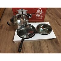 Bộ 3 món Nồi-chảo-quánh inox