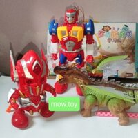 Bộ 3 Mowtoy Đồ chơi Robot, Siêu nhân ,Khủng long phun khói cho bé, Đồ chơi giải trí