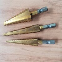 Bộ 3 mũi khoan tháp tầng bước titanium 3.17-19mm khoan sắt,tôn..