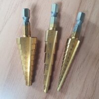 Bộ 3 mũi khoan tháp tầng bước titanium 3.17-19mm khoan sắt,tôn..