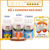 BỘ 3 NEO KIDS GUMMIES, Neo kids Canxi, Neo Kids ZinC bổ sung kẽm cho bé, Neo Kids Omega 3 DHA -Dạng kẹo dẻo vị thơm ngon