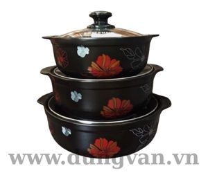 Bộ 3 nồi đất nắp kính Donghwa GF705S3 (GF-705S3)