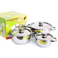 Bộ 3 nồi Fivestar vung inox