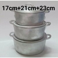 Bộ 3 nồi gang đúc bằng thủ công đã được mài bóng