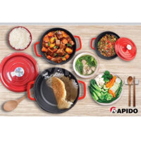 BỘ 3 NỒI GANG ĐÚC NGUYÊN KHỐI HIỆU RAPIDO