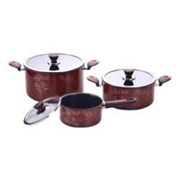 Bộ 3 nồi Hard Anodised Korea King KAL-26000B (Nâu)