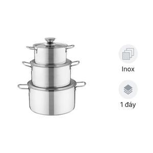 Bộ 3 nồi inox 1 đáy Sunhouse SH114