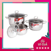 💥Bộ 3 nồi Inox 3 đáy đế từ Sunhouse SH888(16cm-20cm-24cm)