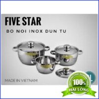 Bộ 3 nồi inox 3 đáy dùng được bếp từ FIVE STAR