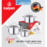 Bộ 3 nồi inox 304 cao cấp 5 đáy Kalpen Lermat L1