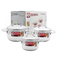 Bộ 3 nồi inox 304 Zebra Extreme Infinity 18+20+22cm - Sx tại Thái Lan 180826 - Công ty cổ phần Vân Sam