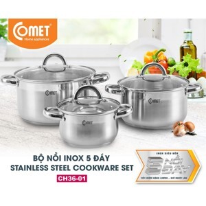 Bộ 3 nồi inox 5 đáy COMET - CH36-01