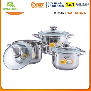 Bộ 3 nồi inox 5 đáy COMET - CH36-02