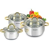 Bộ 3 nồi inox 5 đáy liên doanh Kangaroo KG866