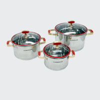 Bộ 3 Nồi Inox 5 Đáy Sunhouse SHG2503MSC 16-20-24cm - Hàng Chính Hãng