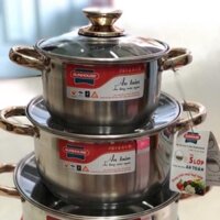 Bộ 3 nồi inox 5 đáy
