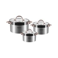 Bộ 3 nồi inox cao cấp 5 đáy Nagakawa NAG1352 (16cm, 20cm, 24cm)