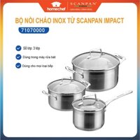 Bộ 3 nồi inox cao cấp Scanpan Impact 16/18/20cm 71070000 dùng bếp từ, máy rửa bát | Hàng chính hãng