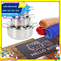 Bộ 3 nồi inox Dragon tặng 2 thảm lau chân tiện dụng