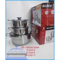 Bộ 3 nồi inox SONY cao cấp dày xịn (Ảnh shop tự chụp)