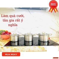 Bộ 3 Nồi Misu Louis Inox 304 Cao Cấp - Bộ Nồi Inox đáy 3 Lớp Nguyên Khối Sử Dụng Cho Mọi Loại Bếp (SP002383)
