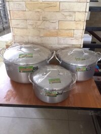 Bộ 3 nồi Nhật nhôm xi bóng Kim Hằng lớn  18  22 26