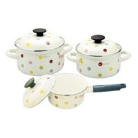 Bộ 3 nồi quánh tráng men Fujihoro Nhật Bản EDVC-161820SW