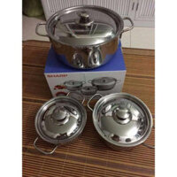 Bộ 3 nồi sharp dùng được bếp từ, bếp điện, bếp hồng ngoại, bếp gas …