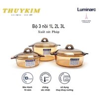 BỘ 3 NỒI THỦY TINH LUMINARC 1L 2L 3L