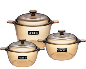 Bộ 3 nồi thủy tinh Visions VS-330/CL1