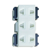 Bộ 3 ổ cắm 2 chấu Panasonic WNV138307W có màn che 250VAC - 16A