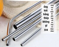 Bộ 3 Ống Hút Bằng Thép 304 Không Gỉ 3 Kích Thước - Tặng Cọ Rửa