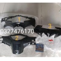 Bộ 3 ốp nhựa đầu đèn xe wave S110, RSX chính hãng HONDA đen