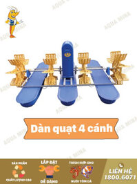 Bộ 3 phao thuyền + 4 cánh quạt + mô tơ 2Hp, điện 1 pha, hàng Việt Nam
