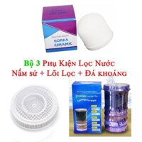 Bộ 3 Phụ kiện Nấm Lõi Đá khoáng thay thế cho bình lọc nước uống trực tiếp Hưng Long OneMom