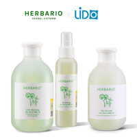 Bộ 3 rau má &amp; diếp cá Herbario da mụn Thuần Chay Nước tẩy trang 300ml  Sữa rửa măt 200ml  Xịt khoáng 100ml